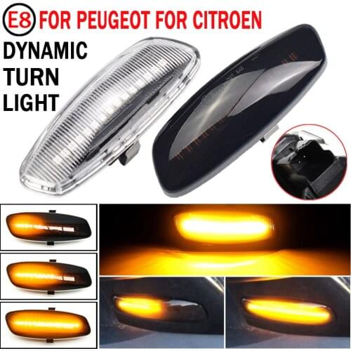 2pcs Dynamic LED Side Marker Light Turn Signal Indicator Repeater Light Fit For Peugeot 308 3008 5008 RCZ Citroen DS3 DS4 C5