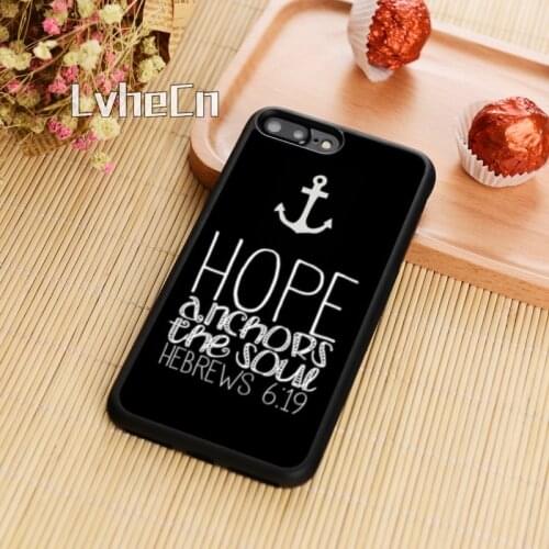 LvheCn Hope Anchor the Soul Bible Verse Phone Case For iPhone 11 12 Pro X XR XS MAX 5 6 6S 7 8 Plus samsung S6 s7 s8 s9 s10