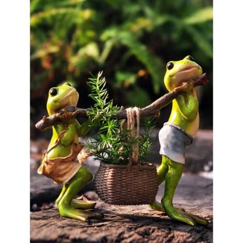 Lovely Frog Flowerpo figurines furnishings Animal Resin Arts and Crafts fairy garden miniatures rustic home decoration gifts
