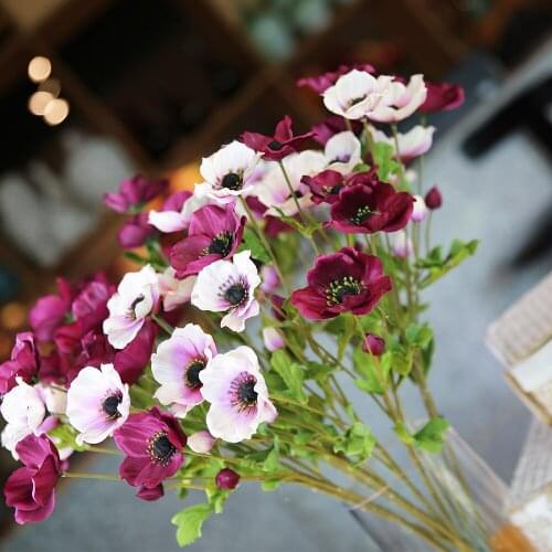 Artificial Flowers Christmas Rose Fabrics Fake Floral for DIY Living Room Home Garden Wedding Decoration Branches 62cm