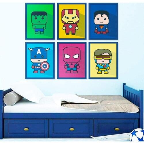 Avengers Canvas Painting Superhero Art Posters and Prints Marvel Movie Boy Words Room Wall Art Print HD Pictures Home Decor