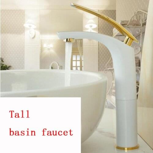 Vidric Basin Faucets Gold Brass Bathroom Faucet Basin Tap Single Handle Hot and Cold Water Mixer Taps lavatory faucet