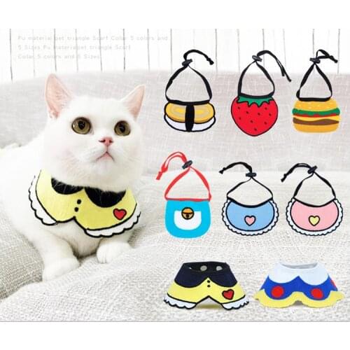 Cute pet saliva towel cat dog scarf Bibs Scarf Collar Adjustable Neckerchief Waterproof Saliva Towel For Cats Dog Puppy