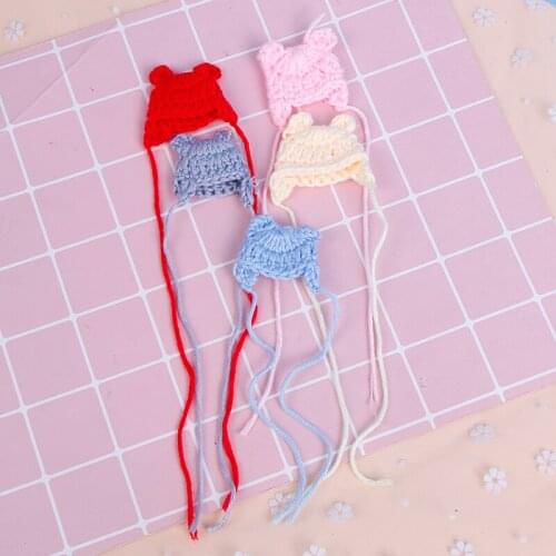 New Arrival 1:12 Dollhouse Miniature Mini Cute Cartoon Ear Knitted Hat Model Accessories