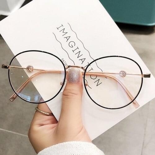 Fashion Trend Anti-Blu-ray Oversized Reading Frame Glasses Computer Women Anti-Blu-ray Super Moon Round Retro Glasses Frame