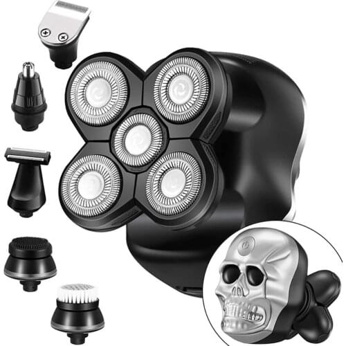 Multi Grooming Kit Electric Shaver for Men 5 Blade Hair Trimmer Skeleton Beard Razor Wet Dry Facial&body Shaving Machine