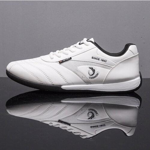 Mens shoes new autumn mens PU leather sneakers fashionable and comfortable flat casual shoes outdoor lightweight jogging shoes