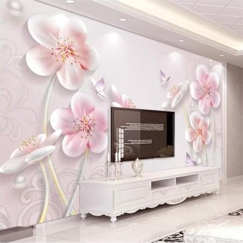 Beibehang Custom wallpaper 3D photo murals papel de parede embossed plum 5d modern minimalist European 8d background wall paper
