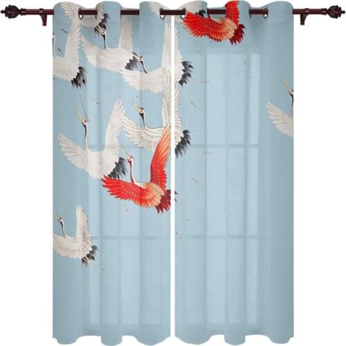Luxury Curtains Crane Japanese Style Balcony Curtain For Living Room Younth Bedroom Kitchen Home Hotel Coffee Gazebo Decor