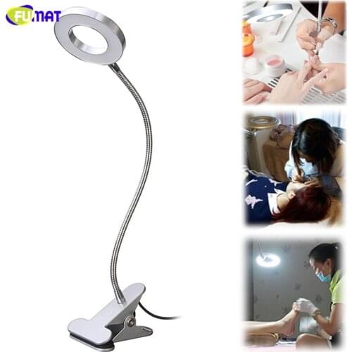 FUMAT Clip LED Desk Light Flexible Manicure Girl Makeup USB Flexible Book Light Children Eye Protection Study Bedside Table Lamp