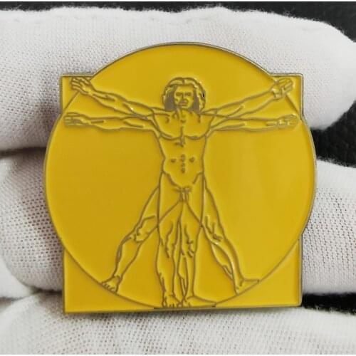 Vitruvian Man Art Pin