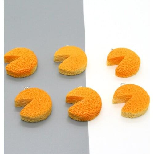 5pcs Funny 3D Simulation Resin Cake Cookies Earring Charms DIY Crafts Food Keychains Necklace Pendants Jewelry Make