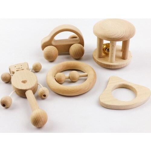 1pcs Puzzle Toys Intellectual of Children Montessori Toys Nursing Wooden Teether Wooden Rattles Baby Fun and Interesting Toys