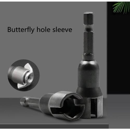 1 Pcs Butterfly Bolt Socket Wrench Electric Screwdriver Socket Wrench Hexagon Handle Butterfly Hole Socket Accessories
