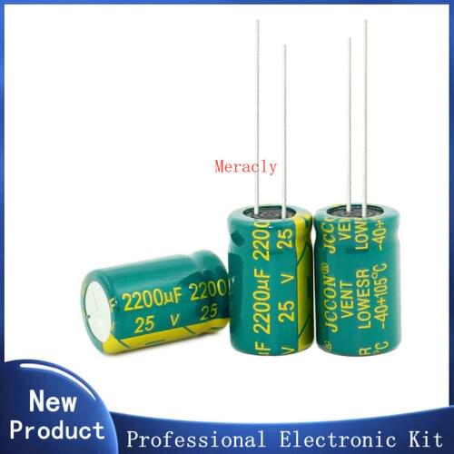 100PCS 25V 2200UF 2200UF 25V High frequency low resistance Electrolytic Capacitors Size:10*20MM best quality