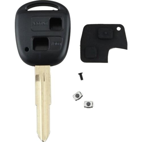2 Buttons Remote Key Shell Rubber Pad Switch Blade Repair Kit For Toyota Yaris Auto Key Refit Case Shell With Uncut Blade