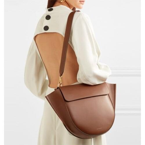 2021 Trend Saddle Bags Semicircle Irregular PU Leather Women Handbags Large Capacity Totes Lady Brands Messenger Shoulder Bags