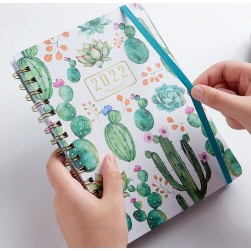 2022 Notebook Weekly Monthly Planner Agendas Spiral Organizer Note Book Time Organizer Schedules School Supplies Notepad HOT