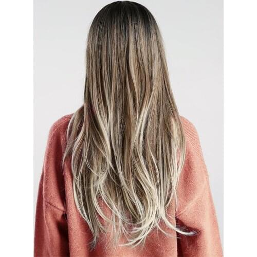 26inch Wig Mixed Color Long Curly Wavy Hair Women and Girl Cosplay Party Costume Wig( Light Brown, White )