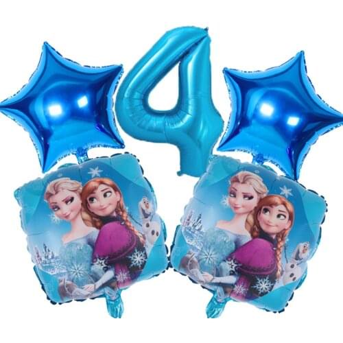 5pcs/set Disney Frozen 2 Princess Balloons Birthday Party Decorations Baby Shower Aluminum Foil Number Balloons kid toys Globos