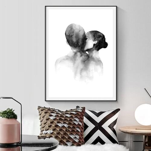 Abstract Couple Line Art Romantic Poster Prints Hand Painted Watercolor Love Wall Art Canvas Painting Pictures Living Room Decor