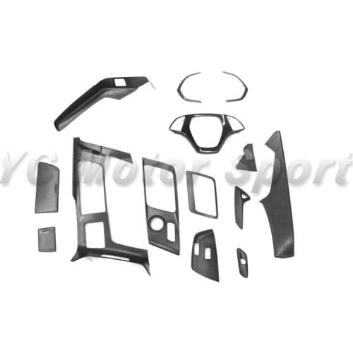 Car Accessories Dry Carbon Fiber LHD Interior Trim Kit (14pcs) Fit For 2014-2019 Corvette C7 Interior Kit accessories interior
