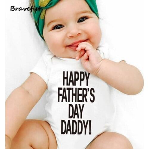 Baby Girl Bodysuits Summer Newborn Boys One-Piece Jumpsuits Short Sleeve Body Suits With Legs Sunsuit 0-24M Happy Fathers Day