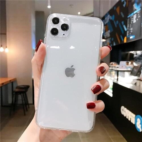 10PCS Fluorescent Neon glitter Phone Case For iPhone 11 Pro Max XR X XS Max 7 8 Plus Camera Protection Soft TPU clear Back Cover