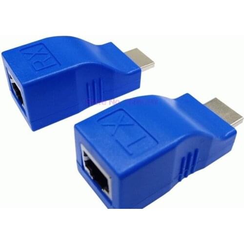 Dhl or fedex 50pcs Mini RJ45 Ports 4K HDMI Extender to 30m HDMI Extension Over CAT 5e / 6 UTP LAN Ethernet Cable Converter