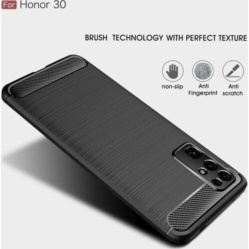 For Huawei Honor 30 Pro Case Ultra Thin Silicone Cover Soft TPU Carbon Fiber Case for Huawei Honor 30 30S Phone Fundas Coque