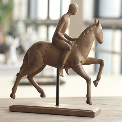 French American country vintage old villa luxury jewelry and resin decoration Home Furnishing horse Knight decorations