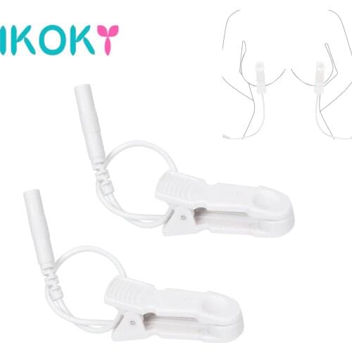 IKOKY 1 Pair Nipple Clip Electric Shock Attachment Sex Toys For Couples Clitoris Clip Stimulate Medical Sex Toys Breast Massager