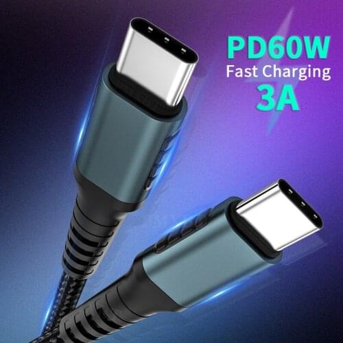 USB C to Type C Cable 60W PD QC 3.0 4.0 Fast Charging Charger Type C Line For Huawei P40 Xiaomi Mi9 Mobile Phone USB-c Data Cord
