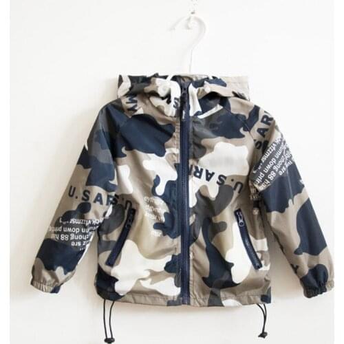 Boys Jackets Kids Outerwear Cute Windbreaker Warmly Teenage Clothing Camouflage Water Proof Korean Children Coats