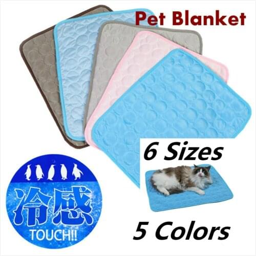 Summer Tapis Refroidissant Chien Manta Para Perros Koelmat Honden Dog Cooling Mat Large Size Ice Silk refreshing blanket for dog