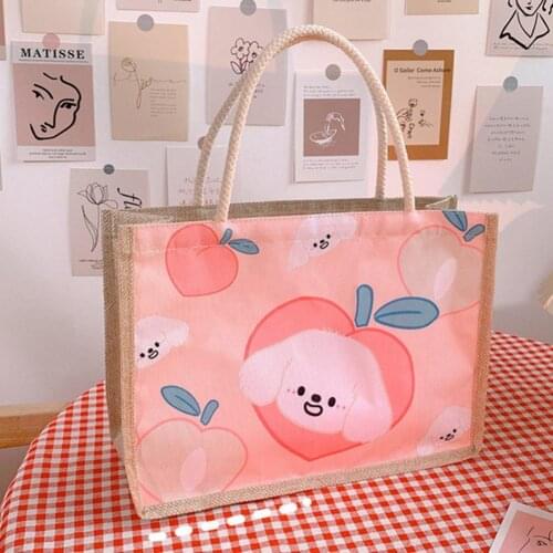 Reusable Portable Handbag Canvas Women Market Tote Bag for Outdoor