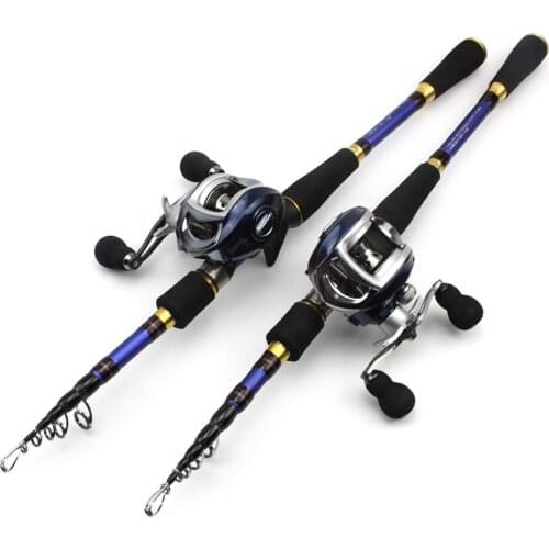 NEW 1.8M 2.1M 2.4M 2.7M Carbon Casting Rod and Spinning Reels Lure Set Trout Rod telescopic Travel fishing M power fast pole