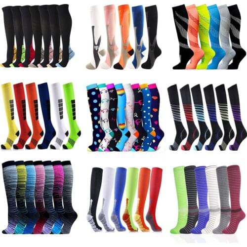 Compression Socks Men Women Multi Pairs Sports Sock 20-30 Mmhg Atheletic Soccer Stockings For Edema Diabetes Varicose Veins