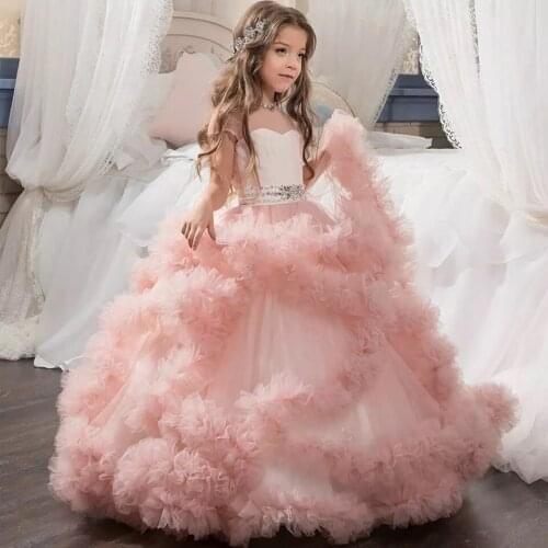 2020 new childrens clothing princess wedding evening dress mop long girls puffy new costumes