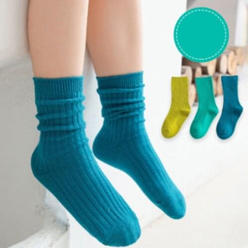 Autumn Winter Warm Kids Toddler Infant Baby Girls Boys Solid Knitted Long Socks Cotton Knee High Socks Newborn Baby 3pair/set