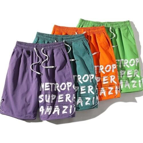 Casual Cargo Shorts Men Streetwear Shorts Summer Fashion Side Pockets Bermuda Male Elastic Waist Letter Printed Solid Shorts 4xl