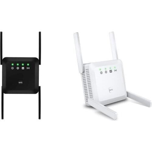 WLAN Repeater 1200Mbps (5G/867Mbps+2.4G/300Mbps) WiFi Extender 4 Antennas EU Plug