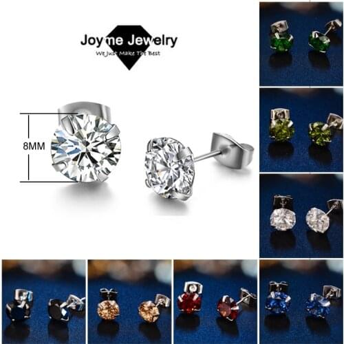 Hot Wholesale New Design silver Plated Cubic Zirconia Stud Earrings Fashion Jewelry For Women Anti-allergic Earring