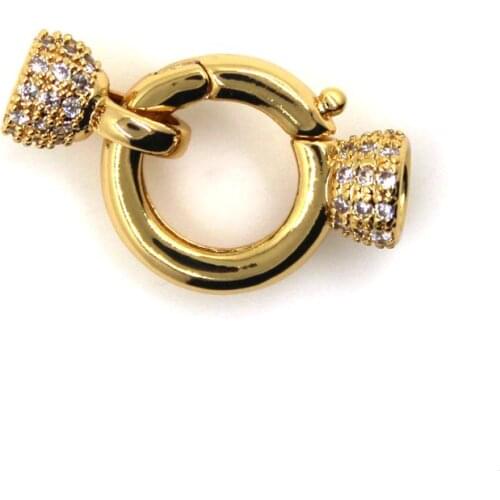 DIY Necklace Bracelet Connectors Clasp 18K Gold Plating Copper Cubic Zirconia Clasps For Jewelry Making Fastening Accessories