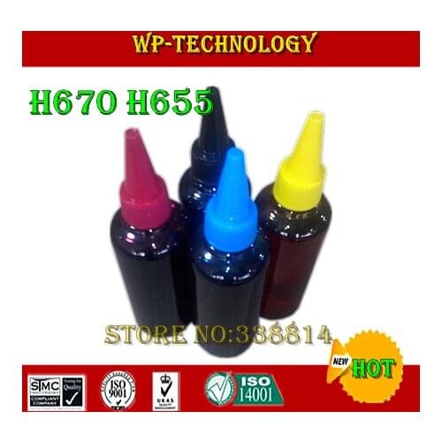 [Dyebased] Compatible ink specialized suit for HP670 HP655 cartridge,High quality,UV resistant, 100ml per color