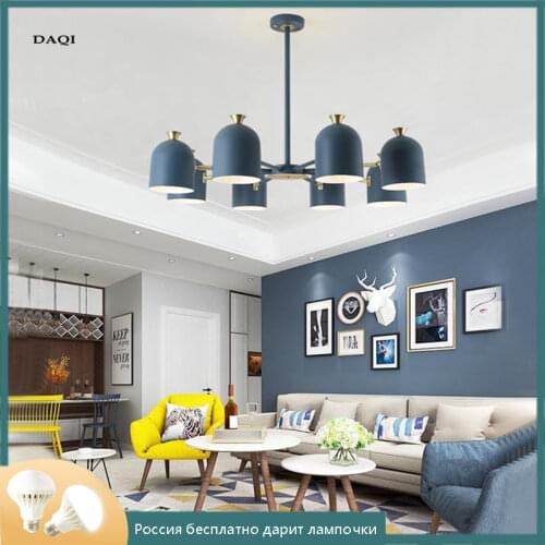 Modern Creative 3/6/8 Heads Metal Chandelier Adjustable Kitchen Living Room Bedroom Study Porch Hotel Room 4 Colors Chandelier