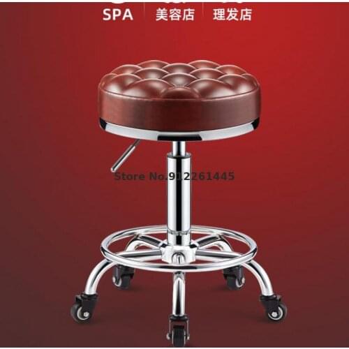 Beauty stool pulley chair rotating lift shipping barber shop big work stool hairdressing beauty salon special round stool