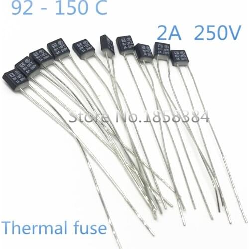 Thermal fuse Black Square Fan Motor 2A 250V LED Fues 92 95 105 110 115 120 125 130 135 140 145 150 degree Temperature Switches