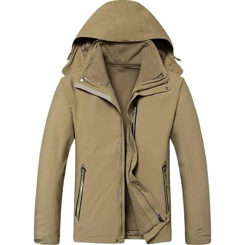 Top Quality big Size 7XL 8XL 9XL Waterproof Windproof Outwear Jacket Professional Warm 2 in one Winter Jacket Men Parkas
