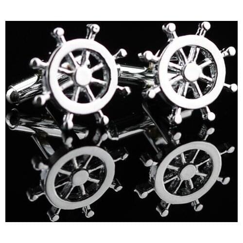 High Quality Cufflinks Rudder Shape Cuff Links Shirt Buttons Studs Wedding Mens Gift Fashion Jewelry Accessory 30pairs/lot